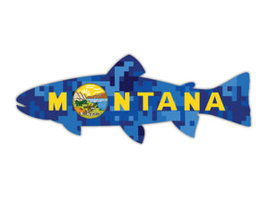 Montana Water Camo Trout Die Cut Sticker 6"