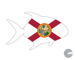 Florida Permit Die Cut Sticker 5 X 3.25