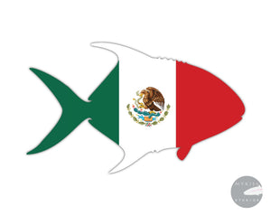 Mexico Permit Die Cut Sticker 5 X 3.25