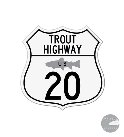 Trout Highway US 20 3"X 3"