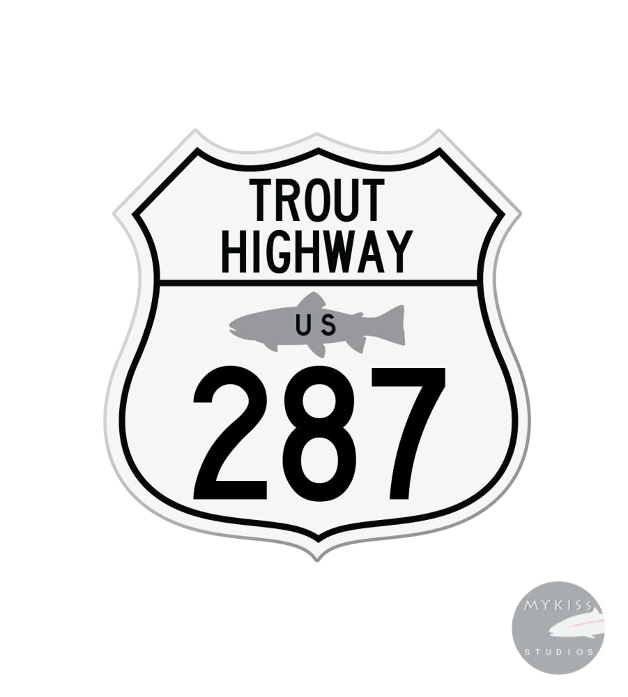 Trout Highway US 287 3"X 3"