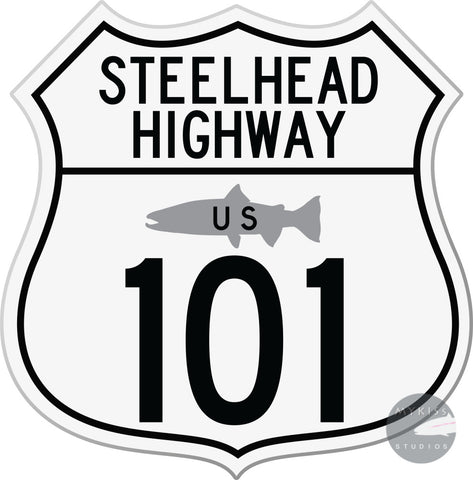 Steelhead Highway Sticker 5X5