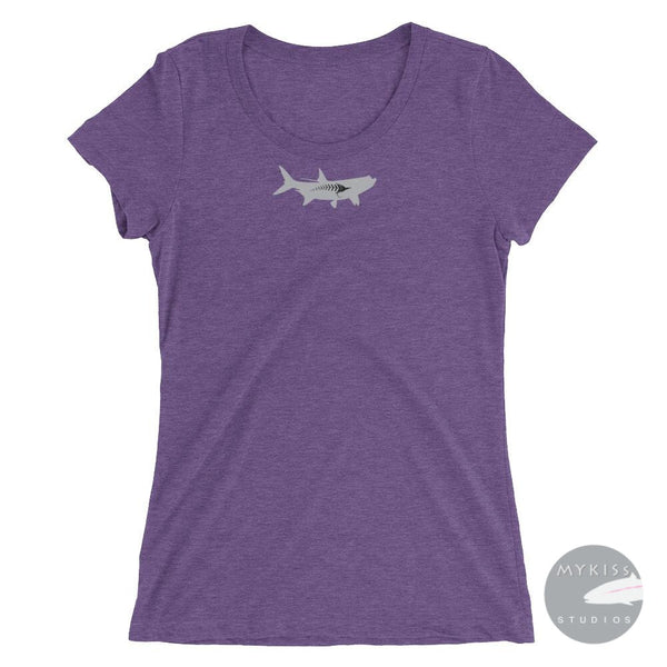 Fly-Fish Tarpon Womans T-Shirt Purple Triblend / S Ladies Shirt