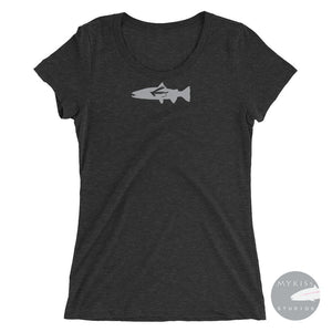 Fly-Fish Womens Short Sleeve T-Shirt Charcoal-Black Triblend / S Ladies Shirt